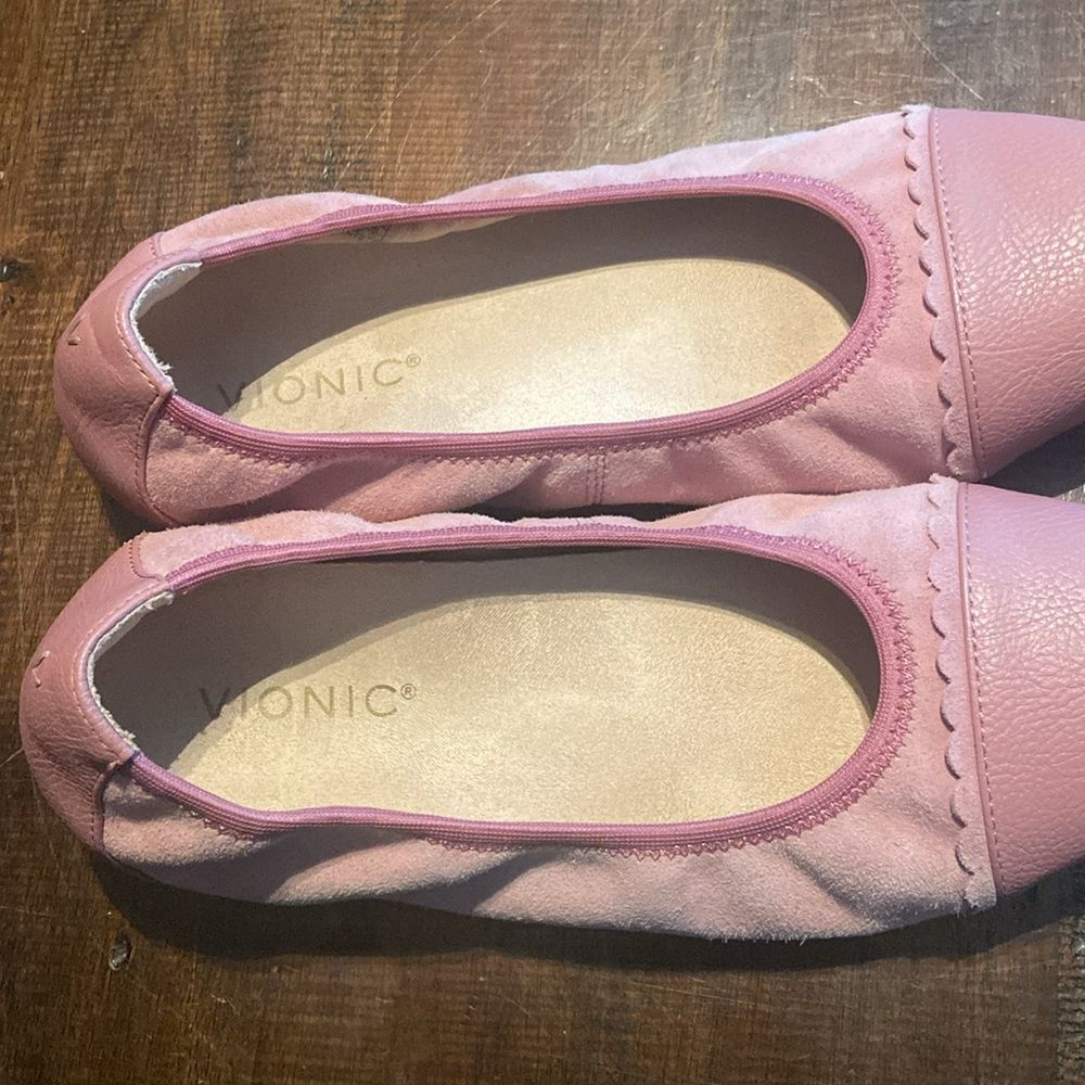 Vionic Pink Ballet Flats With Elastic Trim - image 2